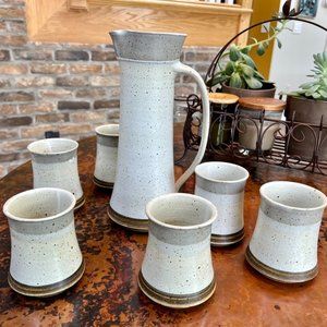 SALE!  GORGEOUS Carol Sevick Pottery CARAFFE & 2 MUGS